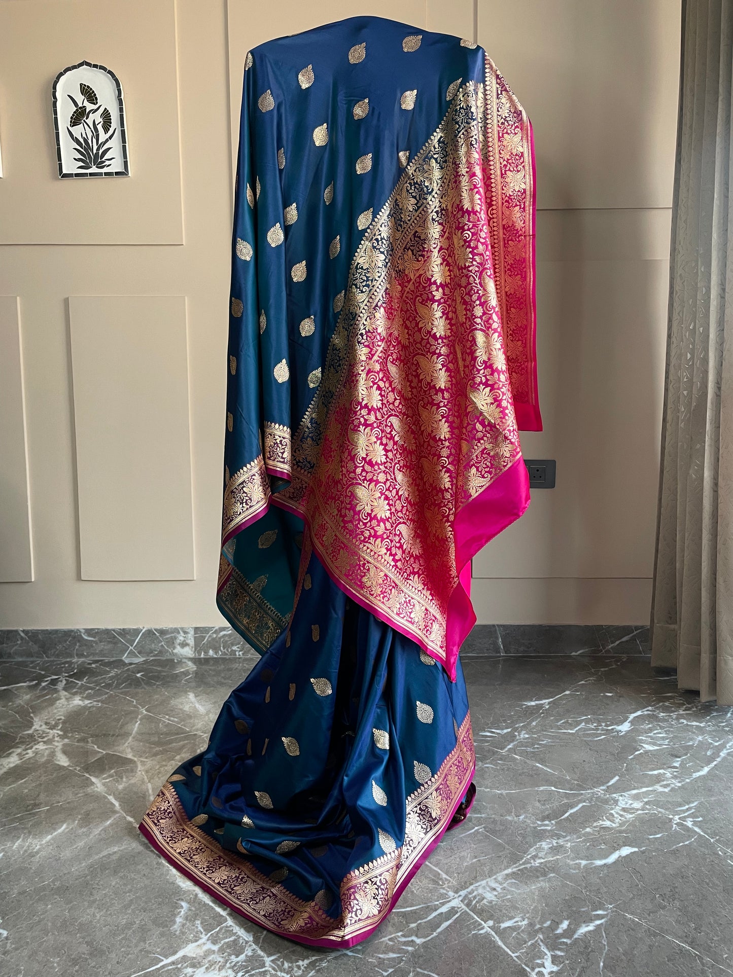Banarasi Contrast Mashru Silk with Border Buti Silk Saree