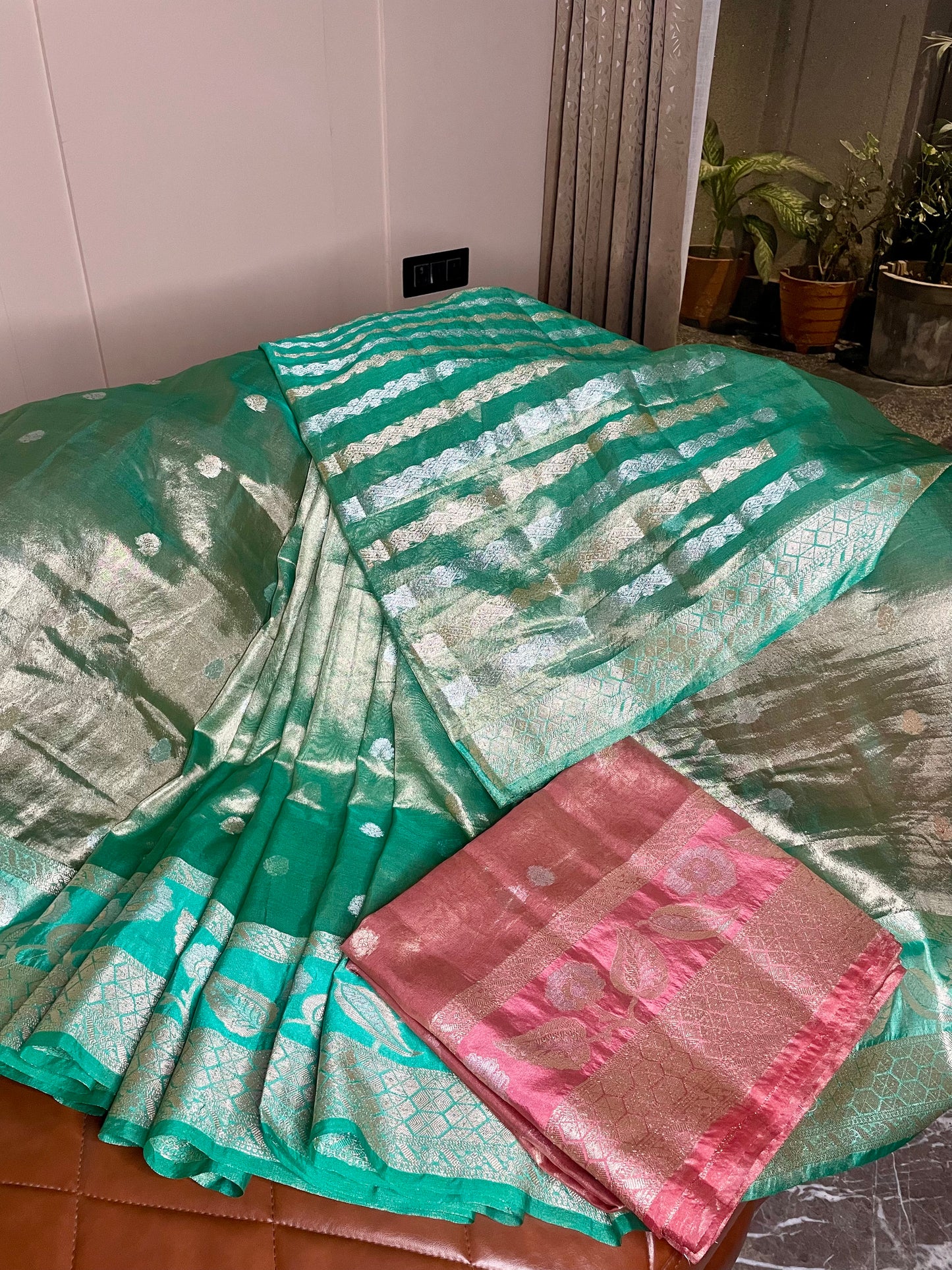 Banarasi Tissue Buti Silk Saree